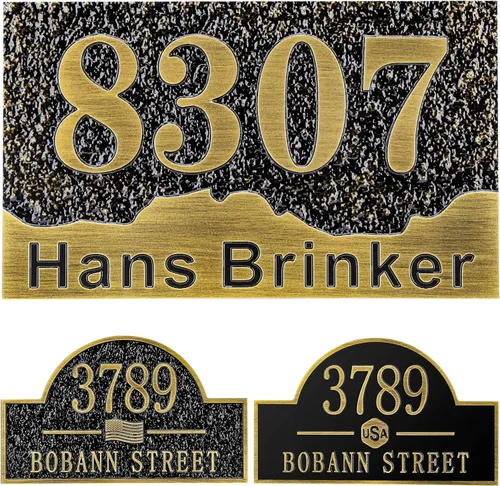 Vista 37 de Letrero de dirección fundido personalizado con número de casa, placa de dirección de casa de 12 pulgadas, letrero de número de Steet House