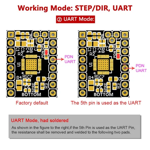 Vista 4 de BIGTREETECH TMC2209 V1.3 UART controlador de motor paso a paso 2.8A Peak Stepstick controlador silencioso para Manta M8P, Octopus V1.1, Octopus Pro