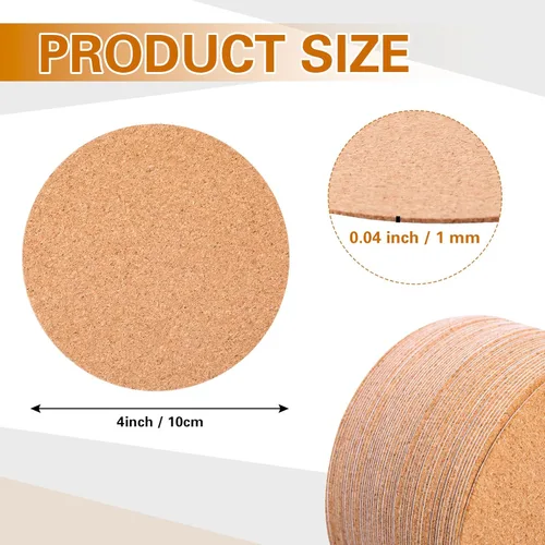 Vista 7 de Yalikop 120 hojas de corcho autoadhesivas de 4 x 4 pulgadas, cuadrados, con parte trasera de corcho, para posavasos y suministros de manualidades