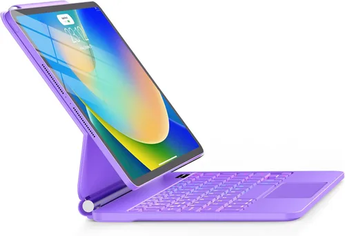 Vista 10 de ALIWLHOF Funda para iPad de 9ª generación con teclado, funda magnética mágica con teclado para iPad de 10.2 de 9ª/8ª/7ª generación y Air 3, Pro Rosa