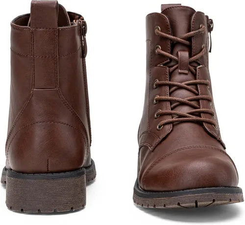 Vista 7 de Vepose Botines de moda para mujer, botines de tacón bajo con cordones para mujer