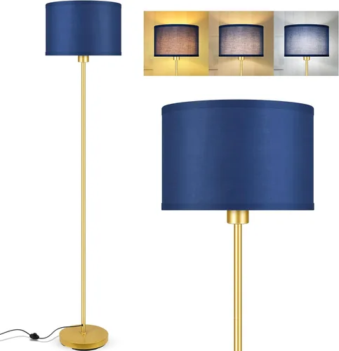 Vista 12 de Lámpara de pie BoostArea azul, lámpara de pie, lámparas de pie pequeñas para sala de estar, lámpara LED alta simple con pantalla, interruptor de pie