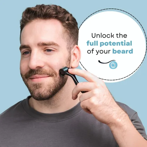 Vista 4 de Derma Roller - 540 microagujas de titanio para cabello, barba y piel Rodillo de microagujas para cara y cuero cabelludo Incluye estuche