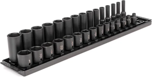 Vista 15 de TEKTON Juego de llaves de impacto de 6 puntos con riel, 9 piezas (5/16-3/4 pulgadas) SID91100