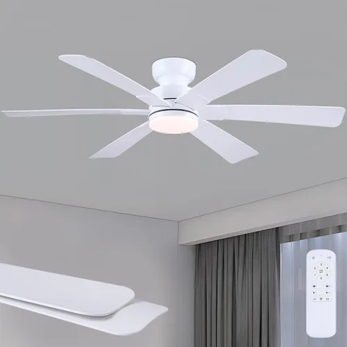 Vista 21 de Asyko Ventiladores de Techo con Luces, Ventilador de Techo de Perfil Bajo de 46" con Luz y Control Remoto, Montaje al Ras, Reversible, Regulable