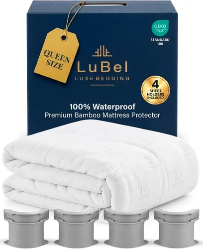 Vista 18 de Protector de colchón individual impermeable de mezcla de bambú sin ruido