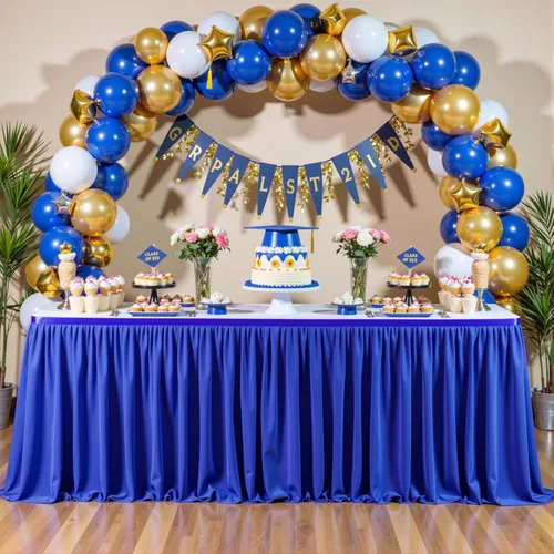 Vista 13 de Faldas de mesa beige para mesas rectangulares, falda de escritorio de 9 pies