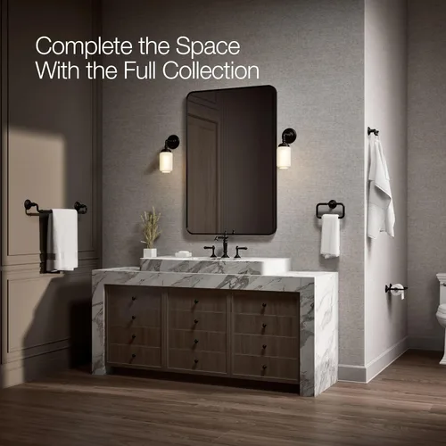 Vista 9 de Kohler K-72573 Artifacts - Soporte horizontal para pañuelos de barra única, color negro mate