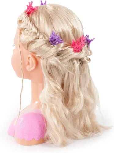 Vista 5 de Bayer: Cabeza para peinar Charlene 27cm con cabello rubio, maquillaje y accesorios para juego creativo