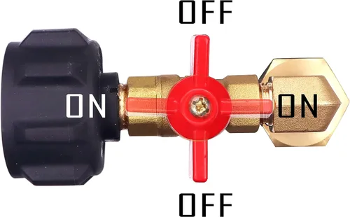 Vista 10 de Meter Star Adaptador de recarga de propano para tanques de 1 libra con válvula de control de encendido y apagado y manguera de 35.5 pulgadas