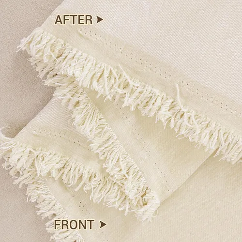 Vista 3 de Funda de felpilla para sofá de mascotas, funda bohemia para sofá modular de 3 cojines, manta lavable con borlas, protector de muebles, apta