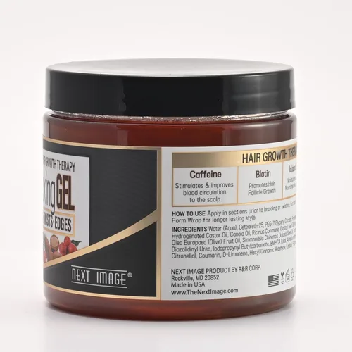 Vista 2 de NEXT IMAGE Gel de bloqueo trenzado (ricino negro y argán, 16 onzas)