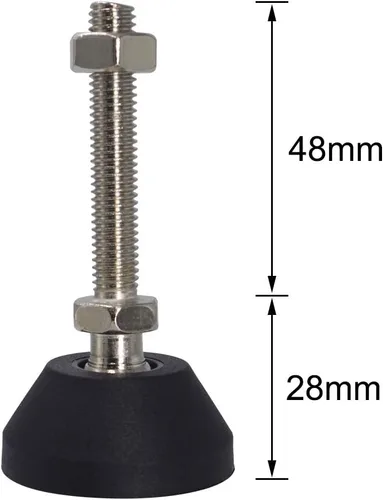 Vista 2 de Wolfride 6pcs pies niveladores de muebles ajustables M8 pie nivelador de goma M8 pie roscado para muebles