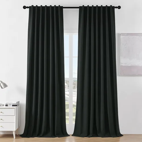Vista 20 de Joydeco Cortinas Opacas de Lino para Dormitorio de 72 Pulgadas de Largo con Ojales de Alta Resistencia, Cortinas para Sala de Estar con Aislamiento