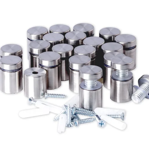 Vista 8 de Tornillos de separación, 20 soportes de vidrio de acero inoxidable de 1/2 x 1.18 pulgadas, letrero de montaje de herrajes de vidrio, para colgar