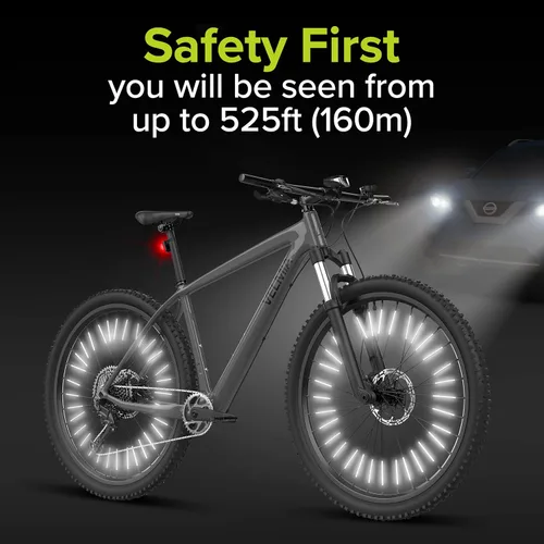 Vista 2 de VELMIA Reflectores de radios [36 piezas] - Visibilidad de 360° y fácil montaje - Reflectores de radios de bicicleta hechos de material reflectante