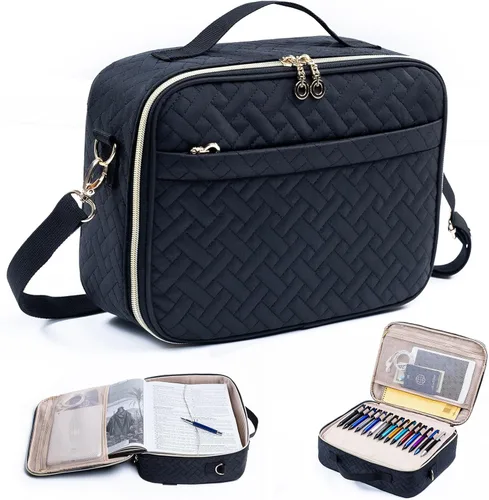 Vista 16 de Elegante funda para la Biblia de IMAGINING para mujer, funda para Biblia con asas y bolsas, gran regalo y protector de libros