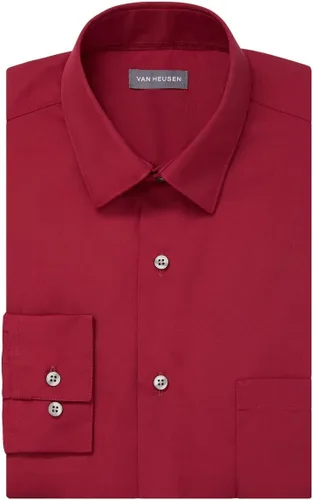 Vista 3 de Van Heusen - Camisa de vestir de popelina para hombre, corte regular, unicolor