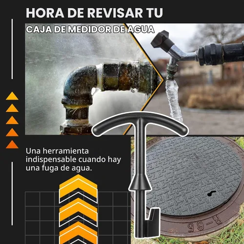 Vista 12 de Llave de la caja del medidor de agua de 5.5", compatible con la llave de la cubierta del medidor de agua M07001
