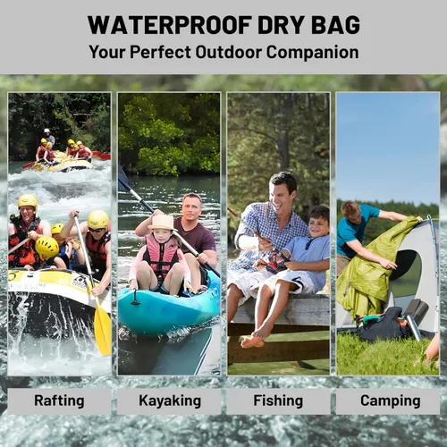 Vista 4 de Bolsa seca impermeable, mochila impermeable pequeña de tortuga marina enrollable de 2L5L10L20L30L40L, bolsas flotantes y ligeras para kayak