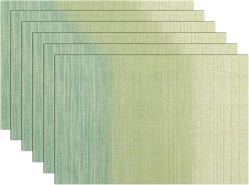 Vista 73 de SHACOS Beige Woven Placemats Set of 4 Place Mats Indoor Outdoor