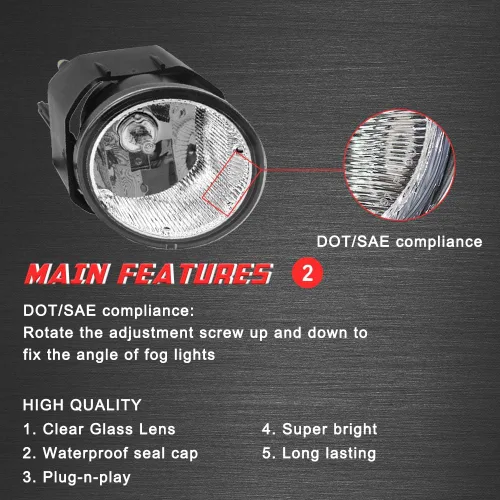 Vista 6 de Luces antiniebla de conducción de repuesto para Nissan Sentra 2000-2003, Nissan Frontier 2001-2004, Nissan Xterra 2002-2004, Maxima 00-01