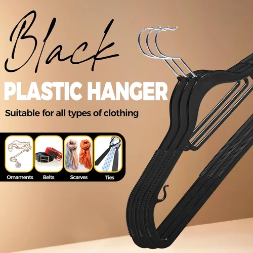 Vista 7 de Perchas de ropa de calidad, paquete de 50 unidades, perchas de plástico sin terciopelo para ropa, juego de perchas resistentes para abrigos, perchas