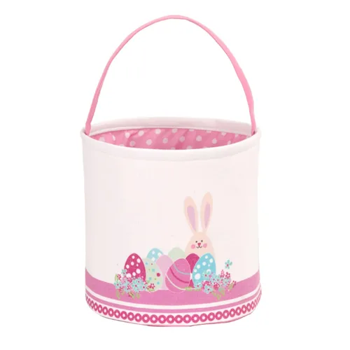 Vista 13 de LessMo - Canasta de conejito para huevos de Pascua, color azul, bonita, personalizable, de lona y algodón, canasta para búsqueda de huevos de Pascua