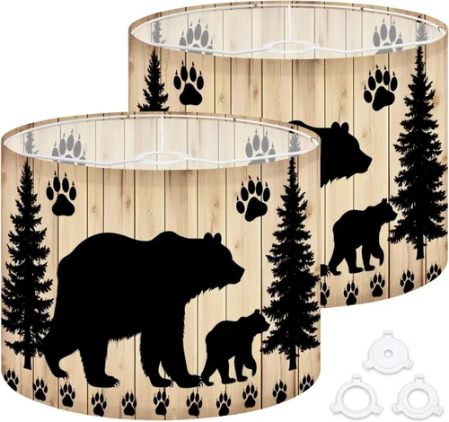 Vista 11 de Lamp shades for Table Lamps Boho Abstract Terracotta Orange Texture Foliage Light Shade Subtle Medium Drum Lamp Shades 13''W x 10''H Replacement