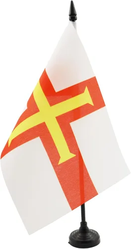 Vista 73 de Aland Table Flag 4'' x 6'' - Aland - Finland Desk Flag 15 x 10 cm - Black plastic stick and base - AZ FLAG