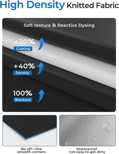 Vista 7 de Sumobaby Cortinas opacas portátiles de 114 x 57 pulgadas, persianas opacas para ventanas con cintas de velcro, cortinas de ventana 100% opacas