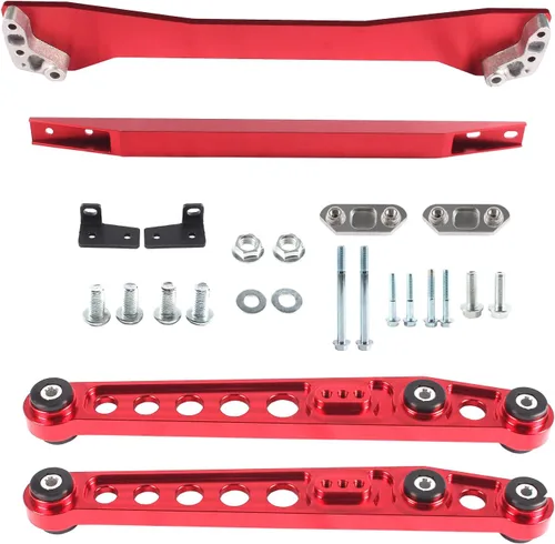 Vista 8 de Kit de brazo controlador inferior trasero con soporte de subchasis y barra de unión Compatible con Honda Civic EK 1996 1997 1998 1999 2000