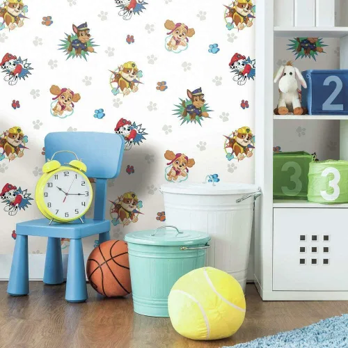 Vista 2 de RoomMates RMK11175RL Paw Patrol - Papel tapiz para despegar y pegar, azul, rojo