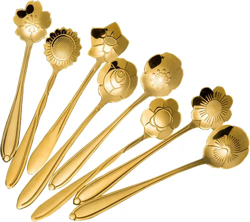 Vista 9 de dealcase Juego de 4 cucharaditas de café, cucharas de café, cucharas para revolver bebidas para té, pasteles, azúcar, postres, helados, cócteles