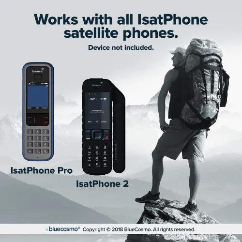 Vista 2 de BlueCosmo Tarjeta SIM IsatPhone - Servicio global de telefonía satelital - Inmarsat IsatPhone Pro & IsatPhone 2 - Sin tarifas de activación