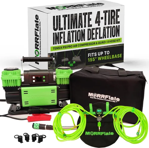 Vista 10 de TenSix PSI Pro 12V Portable Dual Cylinder Air Compressor 10.6 CFM + Quad 4 Tire Inflation & Deflation Hose Kit - Fits Up to 125" Wheelbase Digital