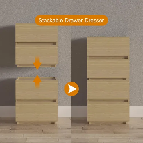 Vista 36 de furtble Cómoda apilable de 2 cajones, cómoda pequeña para armario, mesita de noche moderna para dormitorio, mesa auxiliar con cajón