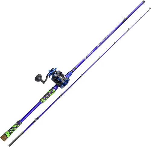 Vista 2 de Sougayilang Inshore - Cañas de pescar de agua salada, cañas giratorias de 7 pies y cañas de fundición con carrete de spinning/trolling