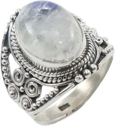 Vista 35 de Anillo de Plata Esterlina 925 para Mujeres con Piedra Preciosa Natural, Anillo de Compromiso de Plata Esterlina, Piedra Natal de Junio con Engaste