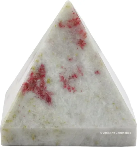 Vista 20 de Amazing Gemstone Piedras curativas de cristal de pirámide de piedra lunar arcoíris – Estatuilla de pirámide de piedra natural de 1 pulgada