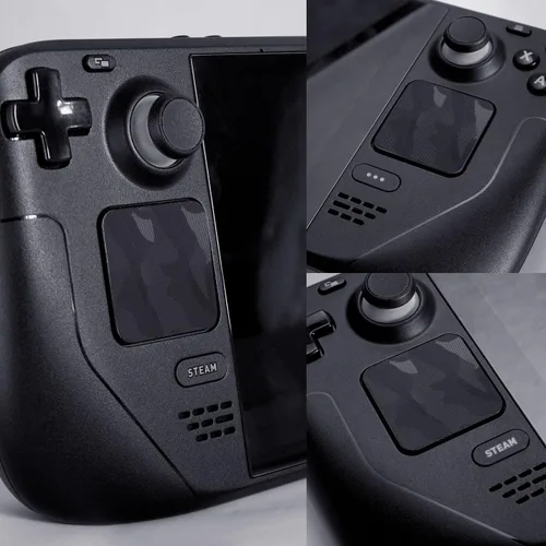 Vista 4 de TALONGAMES Protector táctil compatible con Steam Deck Touch Trackpad (protector de trackpads + protector de 4 teclas, Mirage Camo - Negro)