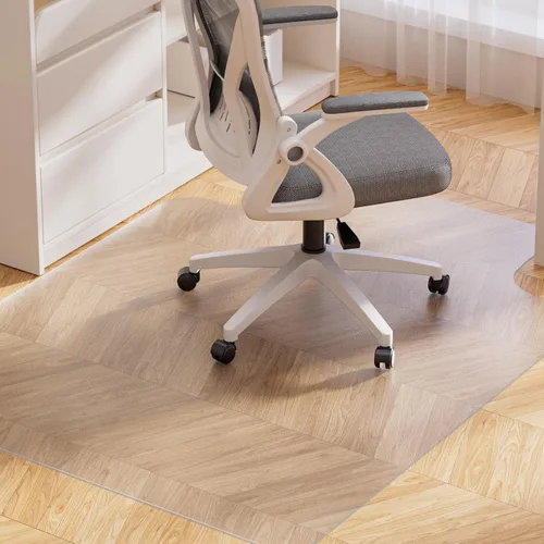 Yecaye Desk Chair Mat for Hardwood Floor, Office PVC Computer Chair Mat, Floor Protector for Rolling Chairs (Transparent, 45" x 53")