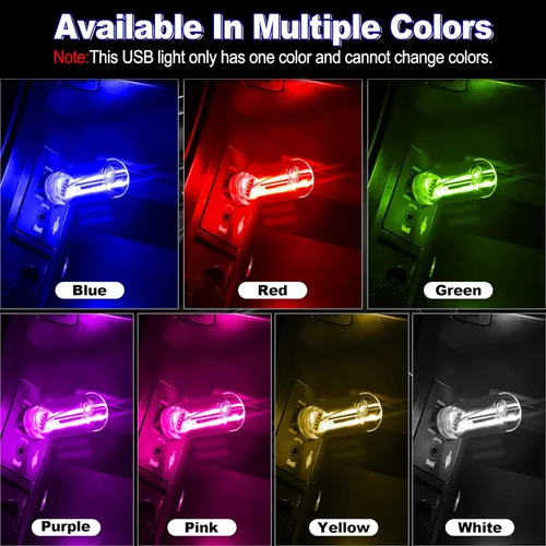 Vista 3 de SINGARO 2PCS Luces LED USB de noche para automóvil, lámpara retro para decoración de atmósfera automotriz, luces de ajuste táctil