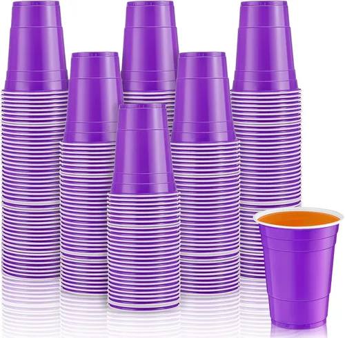 Vista 15 de Lounsweer 100 vasos desechables de 16 onzas para fiesta, de plástico, resistentes, para graduación, baby shower, boda, barbacoa, cumpleaños, picnic