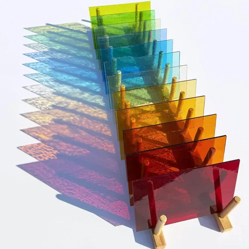 Vista 8 de LITMIND 12 hojas de vidrieras iridiscentes – 4 x 6 pulgadas de vidrio de arte arcoíris opaco para mosaicos, manualidades y proyectos de bricolaje