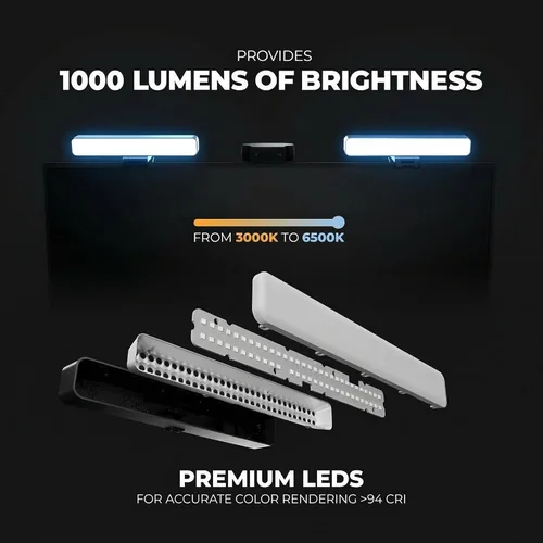 Vista 3 de HumanCentric Iluminación de videoconferencia premium para videollamadas, HighBeam Pro Light para reuniones de zoom y transmisión, luz de anillo