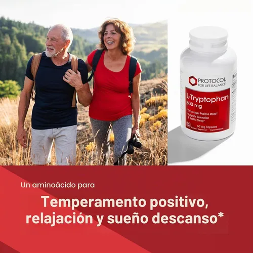 Vista 3 de PROTOCOL FOR LIFE BALANCE L-triptófano 500 mg, alivio del estrés., 60