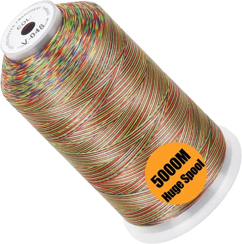 Vista 31 de New Brothread - Bobina única de 5000 m de hilo de poliéster para máquina de bordar 40WT para máquinas comerciales y domésticas - Rojo ámbar