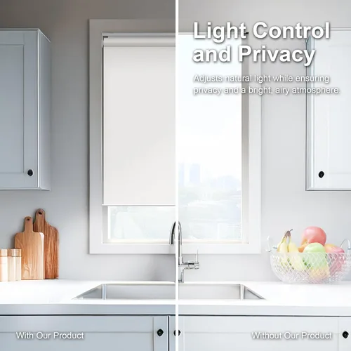 Vista 4 de CHICOLOGY Persianas enrollables, persianas sin cordón, cortinas para ventanas del hogar, persianas enrollables para ventanas, tratamientos