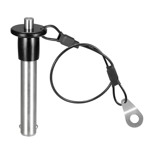 Vista 7 de uxcell Pernos de bloqueo de bola, pasador de liberación rápida con botón de presión de acero inoxidable 304 con alambre de 24 cm (5 mm-10 mm)